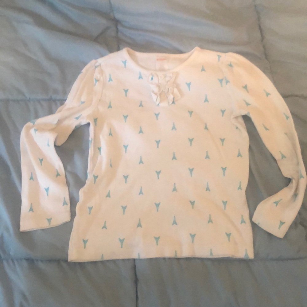 Girls long sleeve shirt with Eiffel Tower print